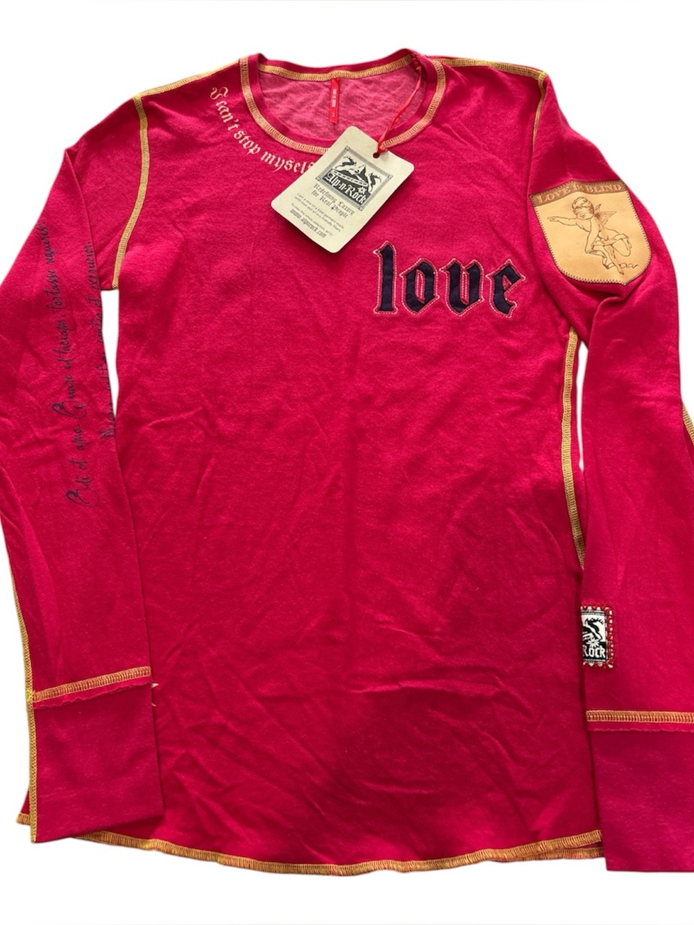 Alp-N-Rock Love long sleeve embroidered Henley red Size 4-6